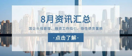 城望資訊8月刊丨發(fā)改委等四部門(mén)重磅發(fā)文；某地出臺規范國企融資文件；某地推出4種場(chǎng)景支持平臺債務(wù)緩解……